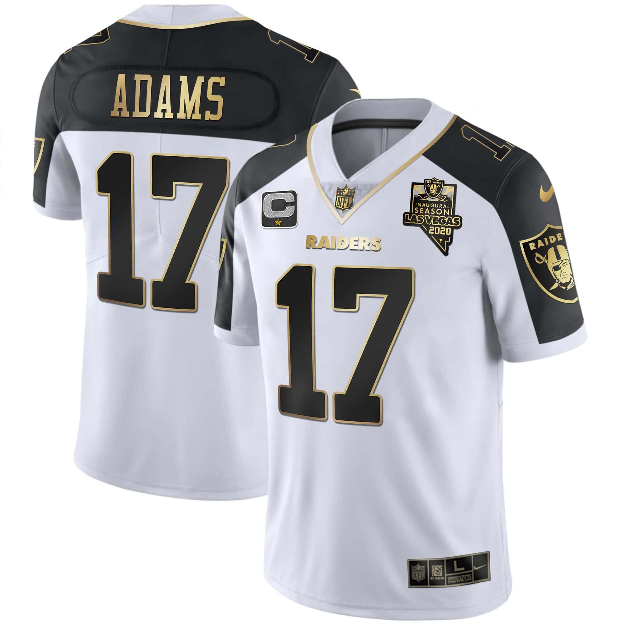 Men Oakland Raiders #17 Adams 2024 Nike Vapor White Gold & Black Inverted Limited NFL Jersey